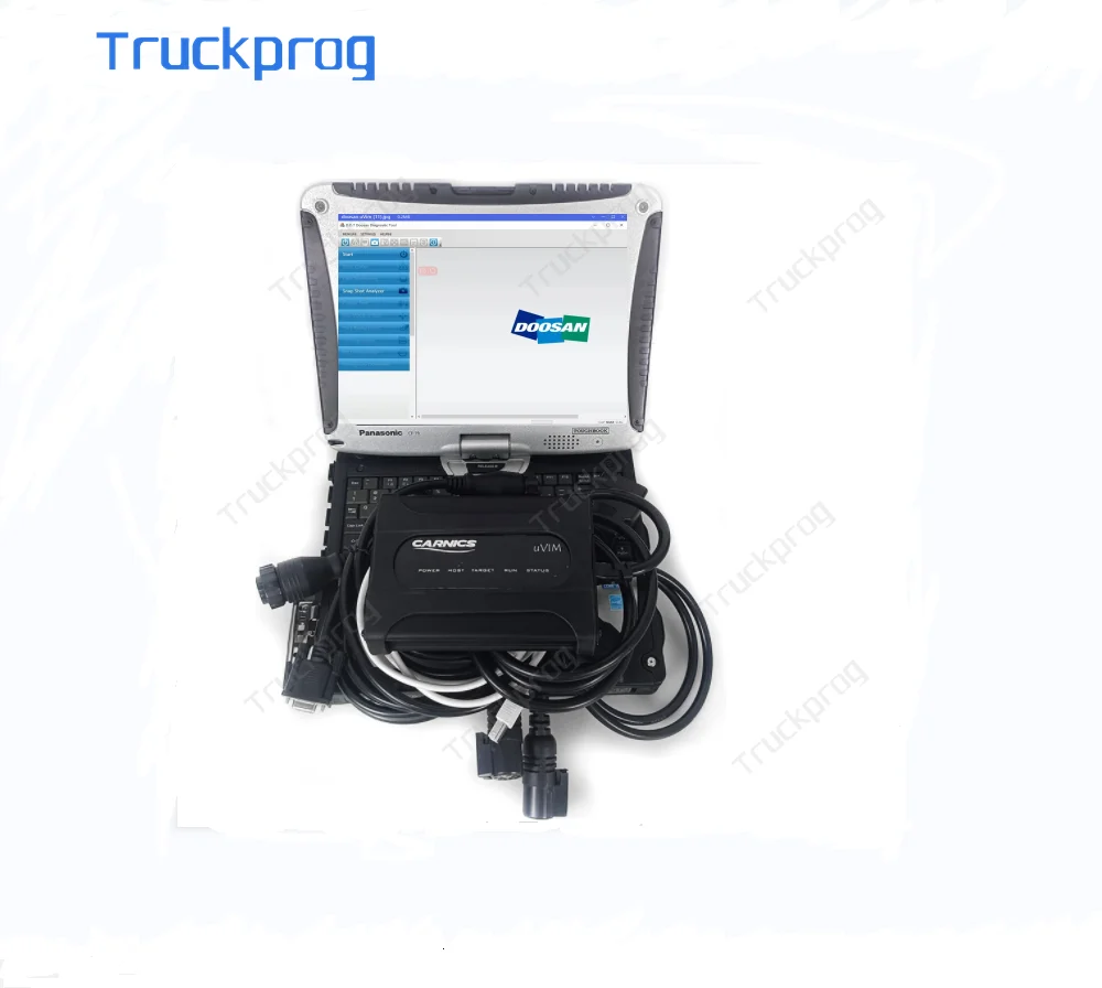 CF19 laptop+Forklift Excavator Loader Diagnostic Scanner for Doosan uvim Communication Interface Heavy Duty Equipment Engine