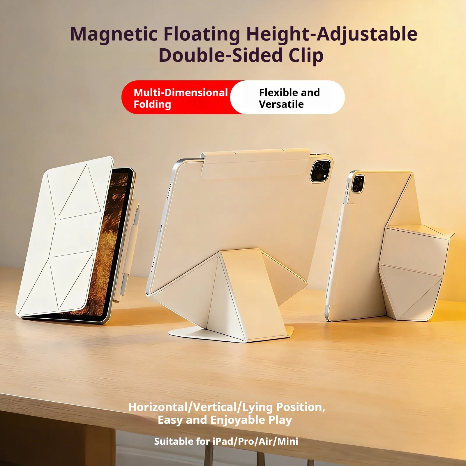 ZOYU Magnetic Case for iPad Air 4/5/7/8th Gen, for iPad 10/11th /Pro 11 12.9 13 M2 M3 Mini 6/7th , 20+ Multi-Angle Origami Cover