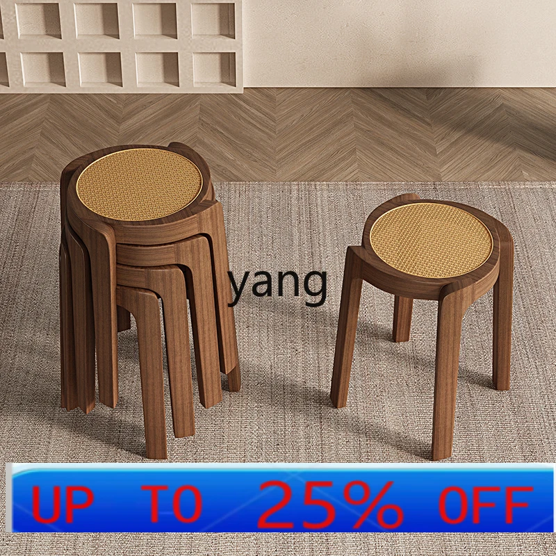 LTT  stool household stackable round stool bench modern simple chair stackable