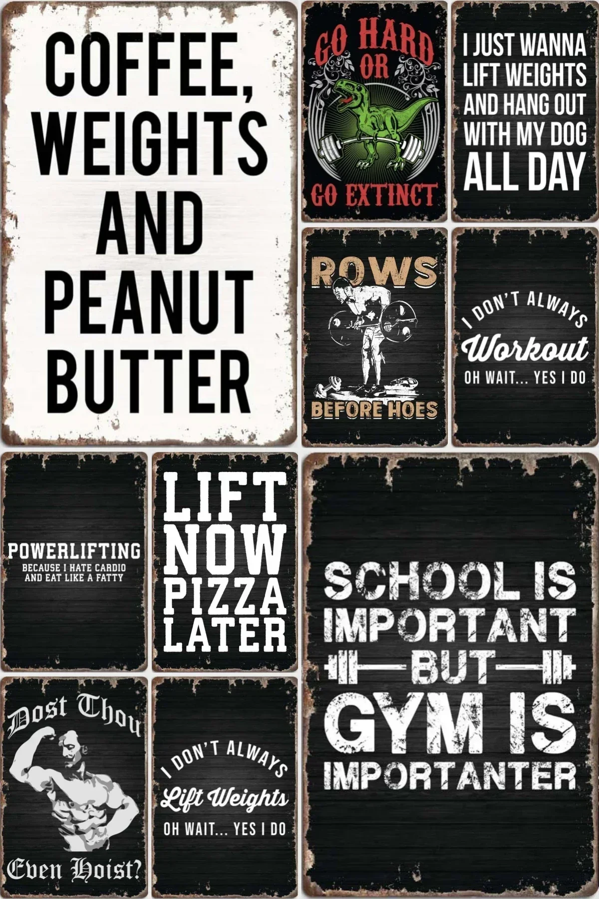 Gym Humor Decor for Room Decors Aesthetic Self-discipline Slogan Metal Sign Tin Plate Farmhouse Home Decor Custom Made Poster