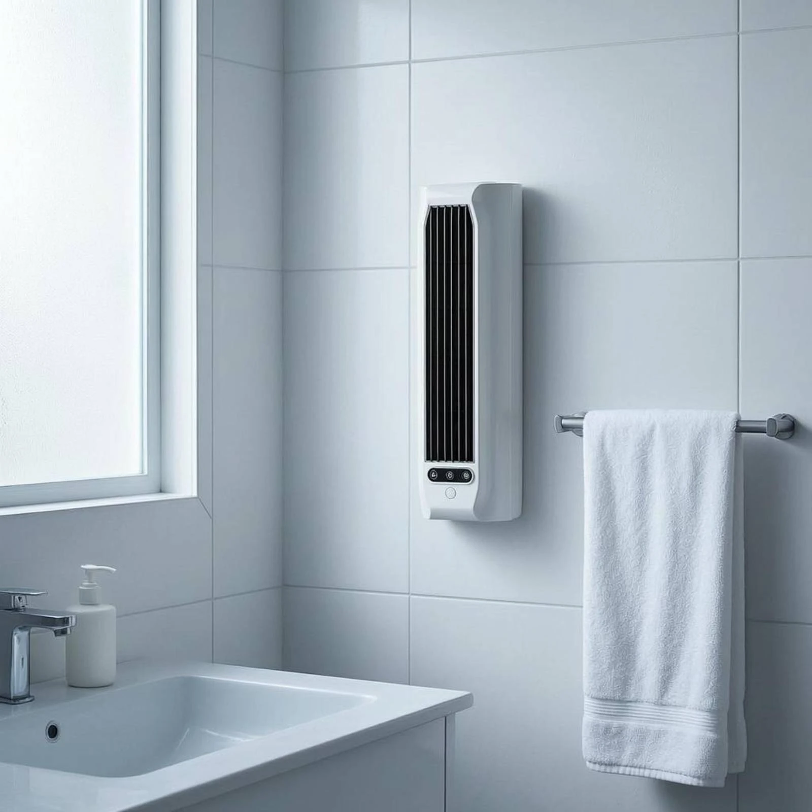 Fan with Phone Holder Compact Desktop Fan Home Appliance Tall Rectangular Narrow Grille