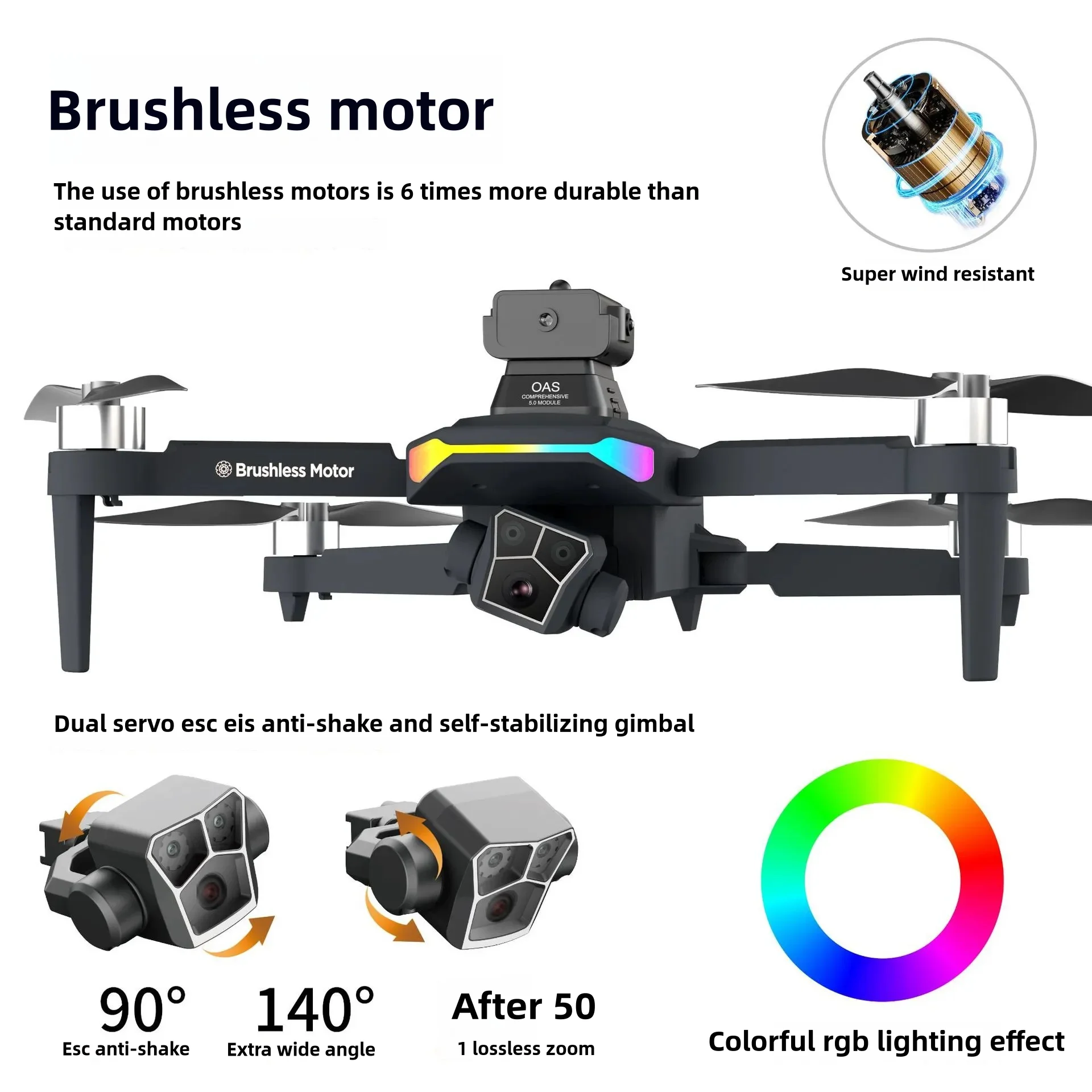 Nieuwe 8k Drievoudige Camera Drone Professionele Borstelloze Motor Intelligente Vermijding Antenne HD Antenne Optics Opvouwbare Quadcopter