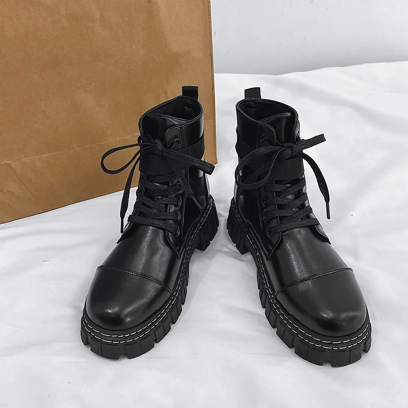 New Casual Doc Martens high boots botas vaquera para hombre de cuero effet militaire new rock work shoes men shoes army boots