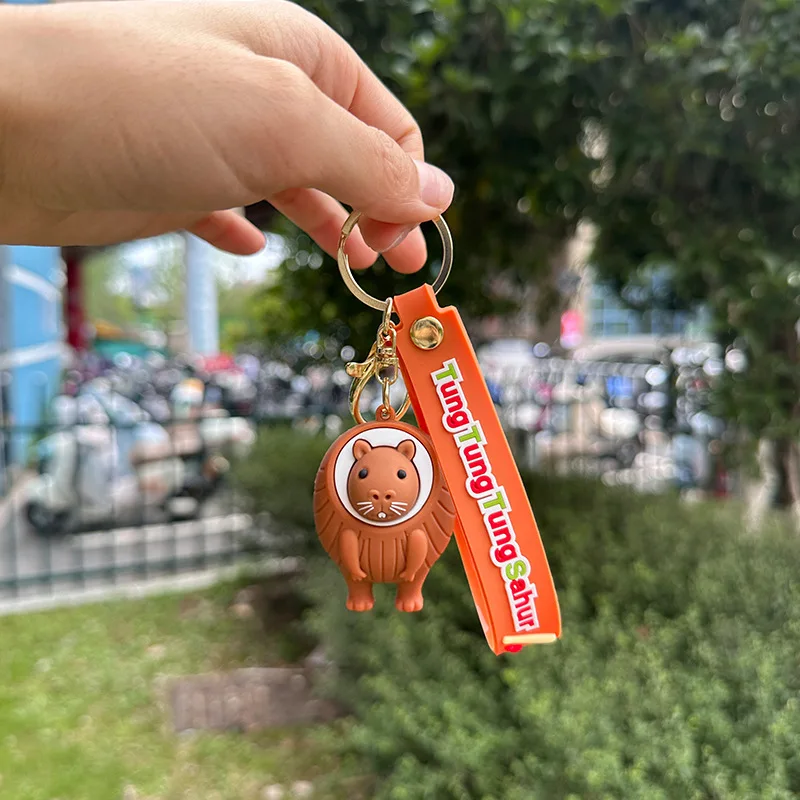 Italian Brainrot Keychain Tung Tung Tung Sahur Keyring Fashion Creative PVC Pendants Telala Funny Shark Keychains Party Gifts
