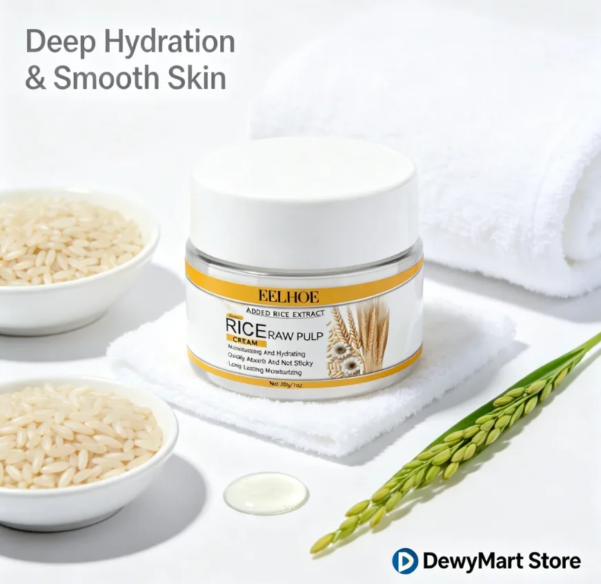 EELHOE Rice Extract Moisturizing Cream, Hydrates & Locks in Moisture for Delicate, Smooth Skin