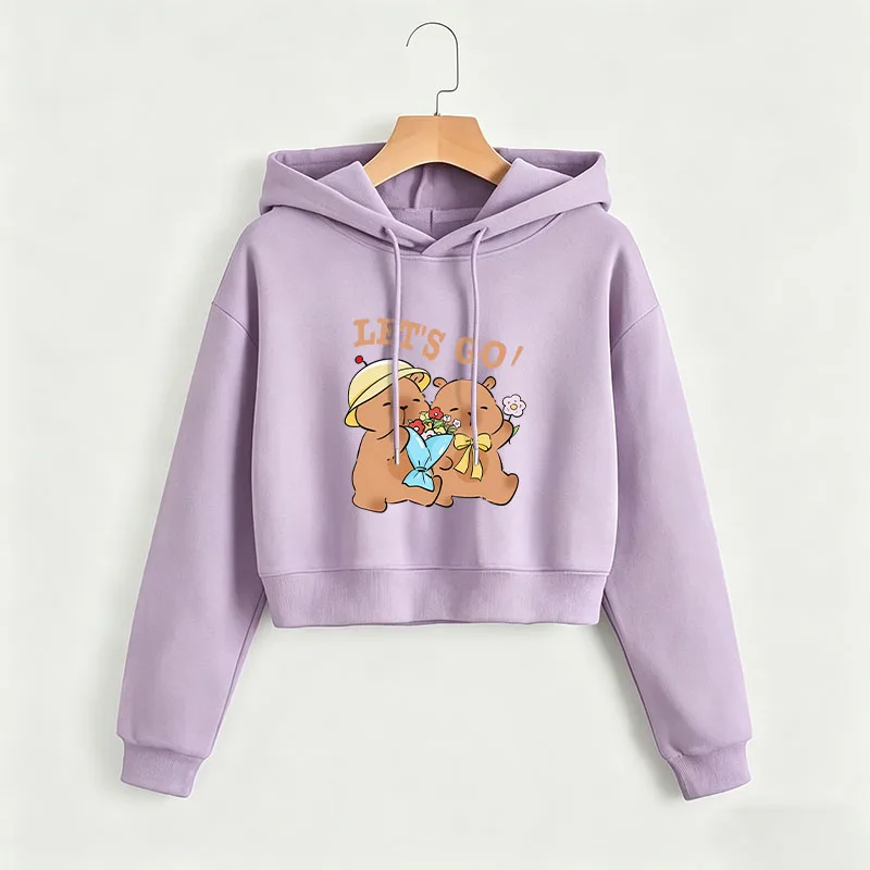 Capybara Y2K Crop Hoodie - Grafische Stijl