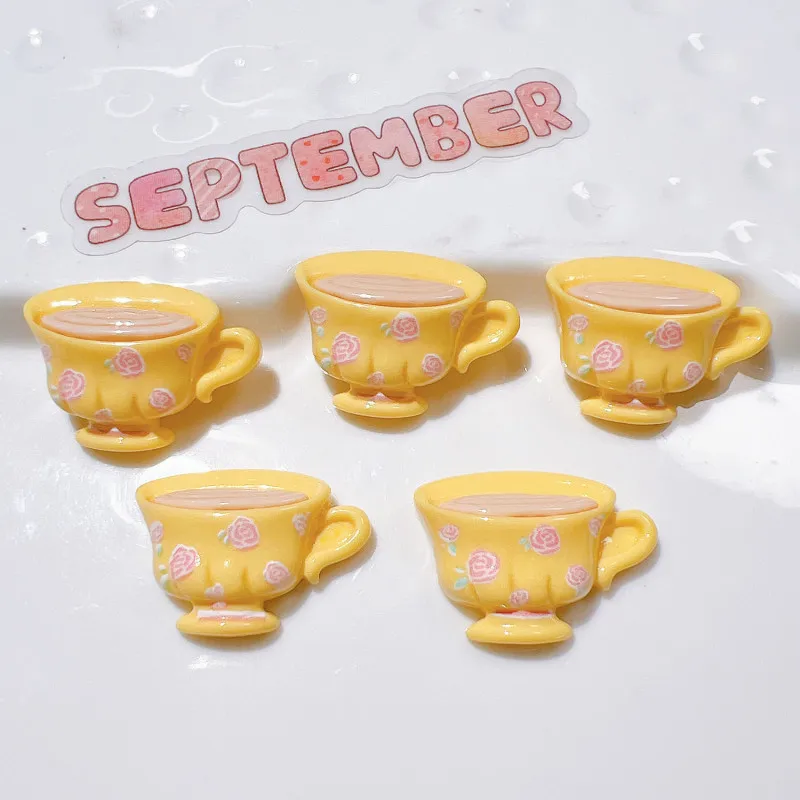 20Pcs Cartoon Teapot Cake Resin Jewelry Bracelet Hair Clip Crafts Accessories DIY Storage Box Pencil Case Water Cup Decor Patch