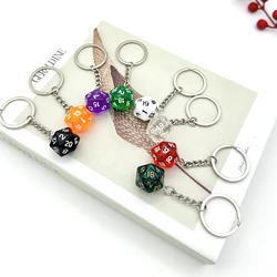 Porte-clés à breloques en dés en résine DnD D20, petit déjeuner fait à la main, jeu Donjons et Dragons, cadeau de Noël