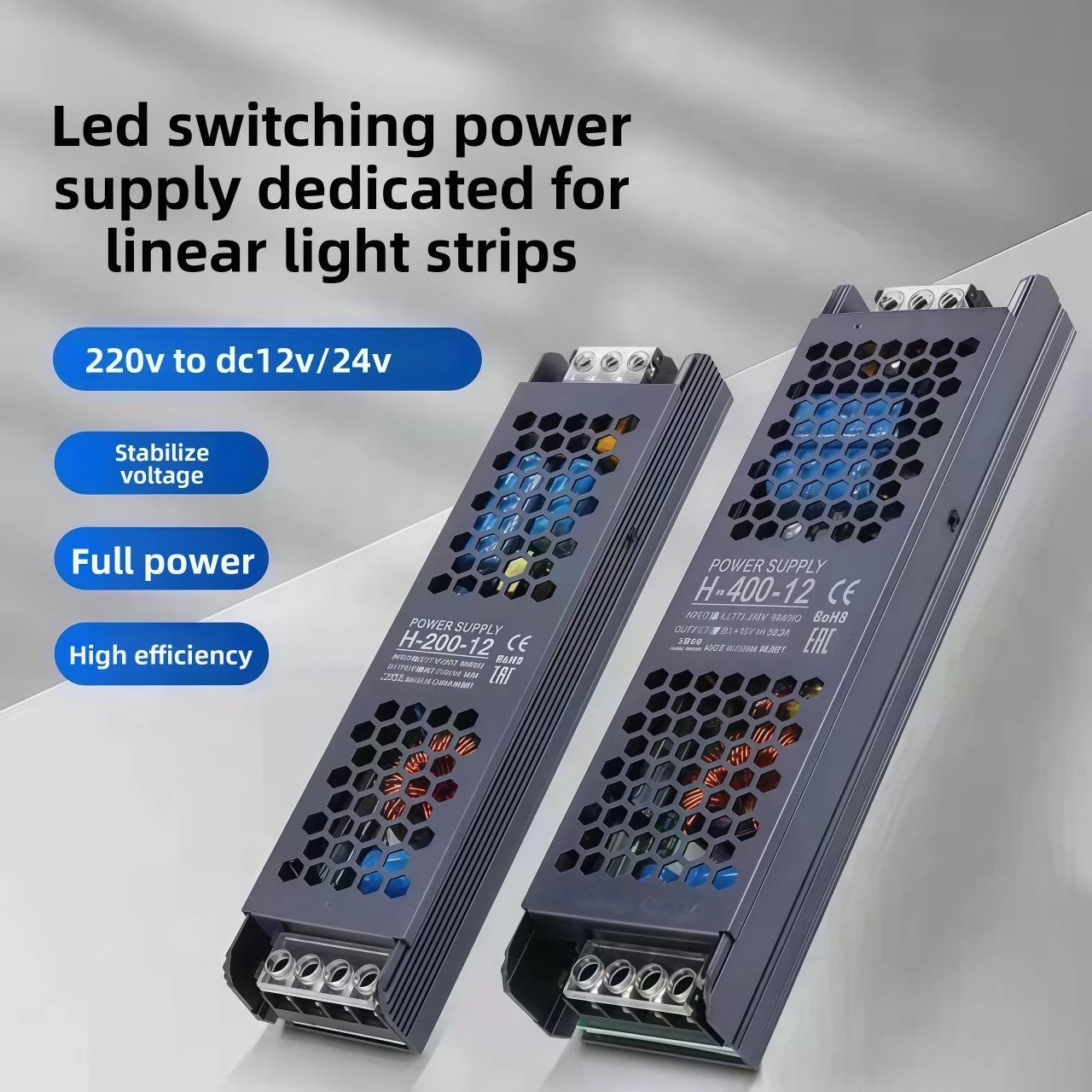 

Светодиодный источник питания постоянного тока 12 В 24 В AC190-240 В Трансформаторы бесшумного освещения 60 Вт 100 Вт 200 Вт 300 Вт 400 Вт Адаптер питания драйвера светодиодного освещения