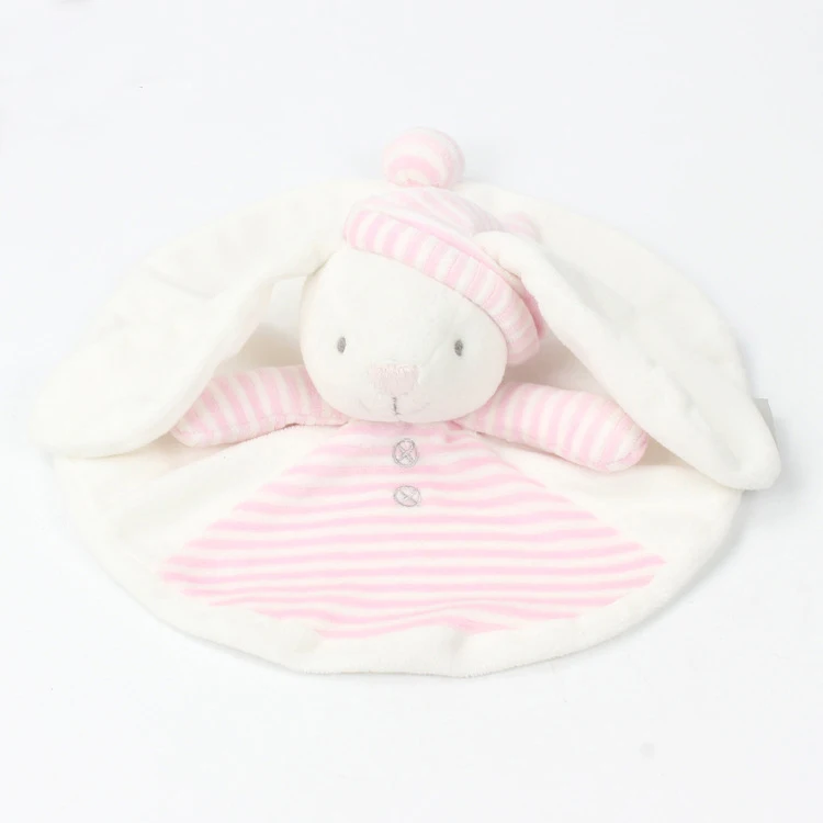 

Baby Rabbit Security Blanket Soft Stuffed Animal Bunny Bear Plush Security Blankie Soothing Toys for Baby