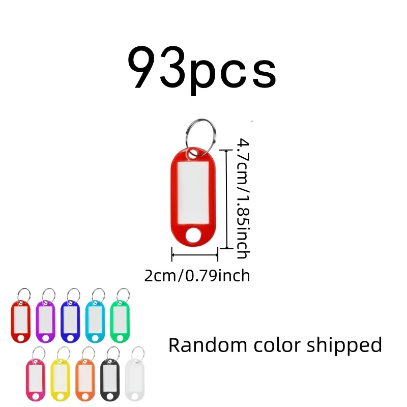 93 pcs Random Color Assortment Blank Luggage Tags, great for Travel Luggage ID, Clear Information Display
