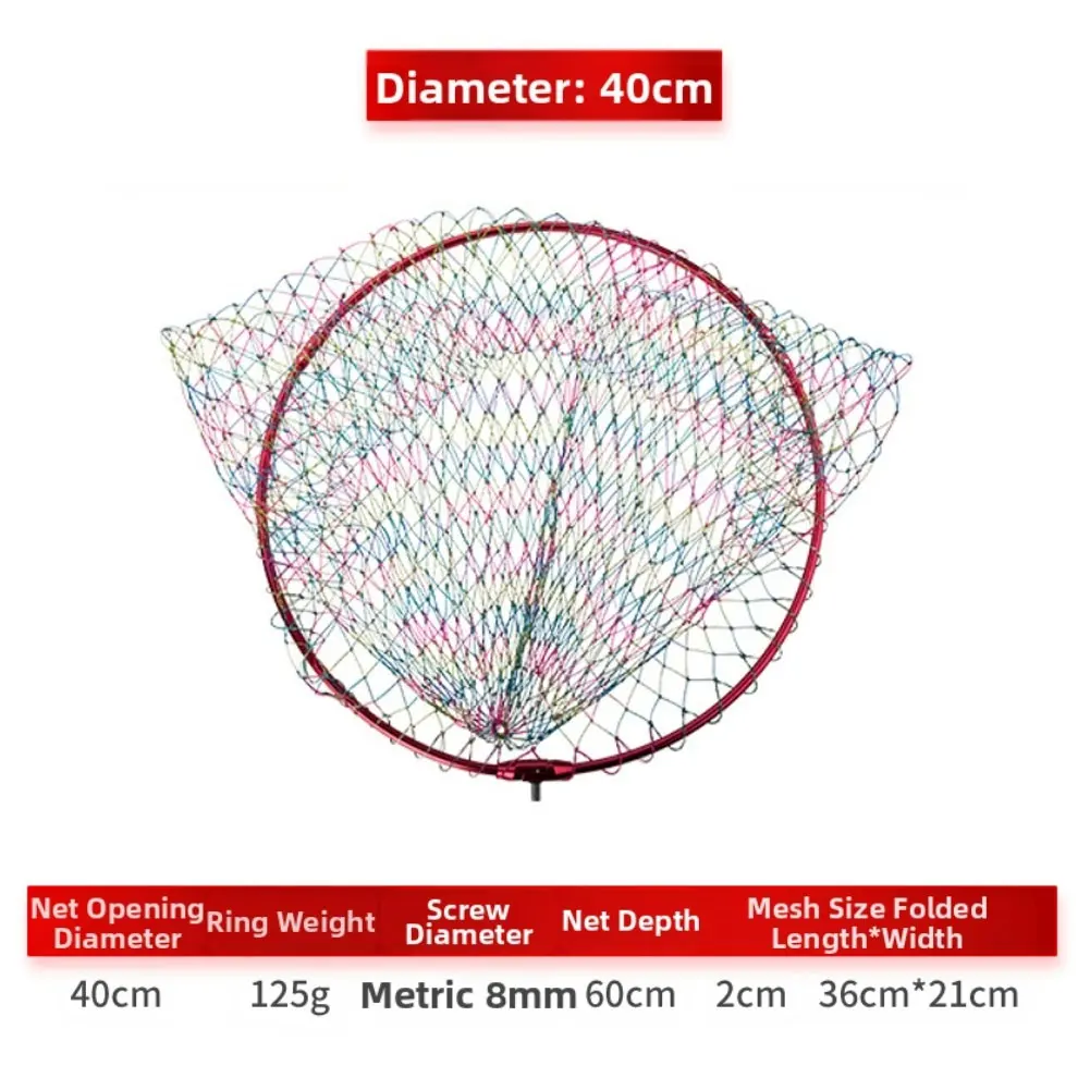 Full -Titanium -Alloy Scoop Net Head For Sea/Rock Fishing - 3-Fold Collapsible Hoop Light & Hard Alloy 8mm Metric Thread