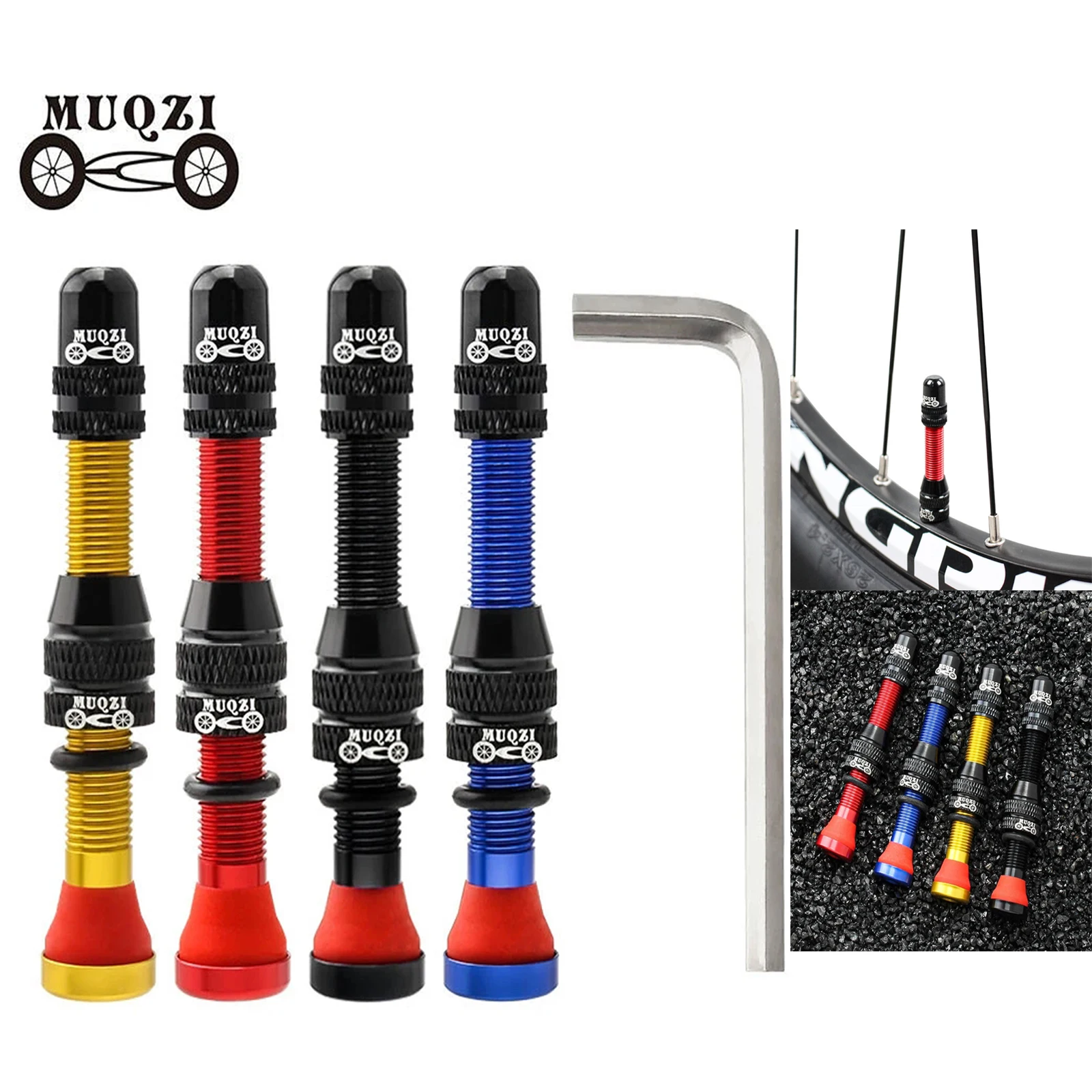 

MUQZI 2 шт. 60/40 бескамерные диски клапан Шредера MTB шоссейный велосипед A/V бескамерный ободной клапан с ЧПУ колесный клапан MTB шоссейный велосипед анодированный ниппель