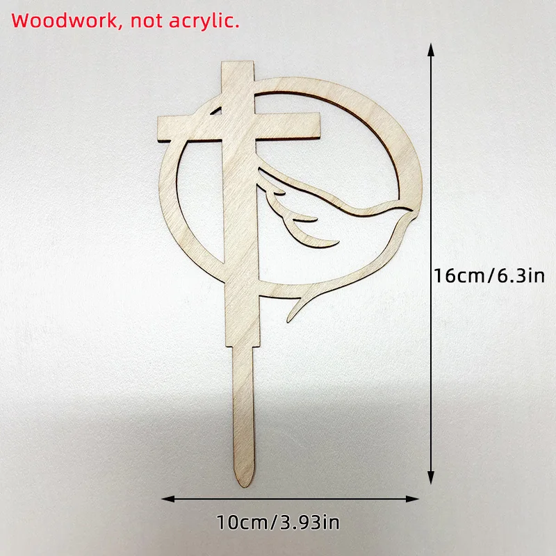 1/5 Stück Goldenes Kreuz & Taube Kuchendeckel Heilige Kommunion Dekor, Taufe Partyzubehör, Erstkommunion Kucheneinsatz Babyparty – Detail 26