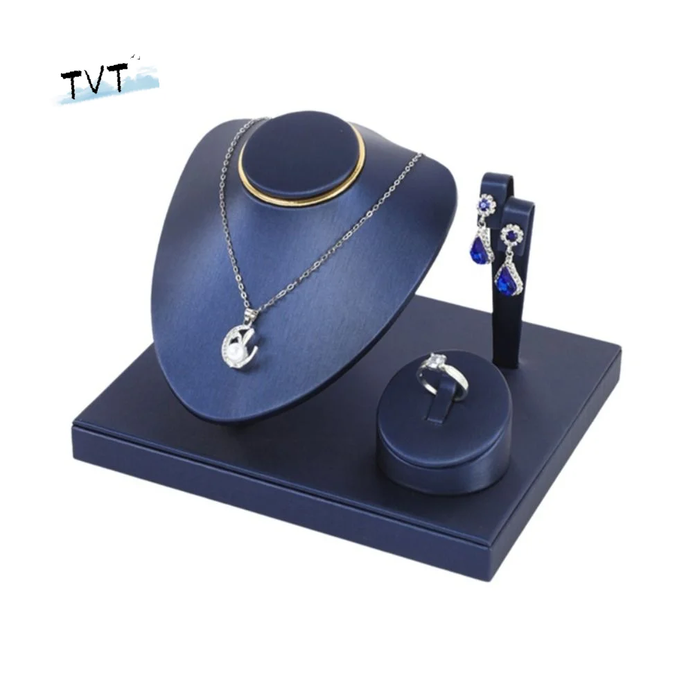 

Fashion Combination Set Jewelry Rack Multi-purpose PU Leather Counter Showcase Props European-style Aesthetic