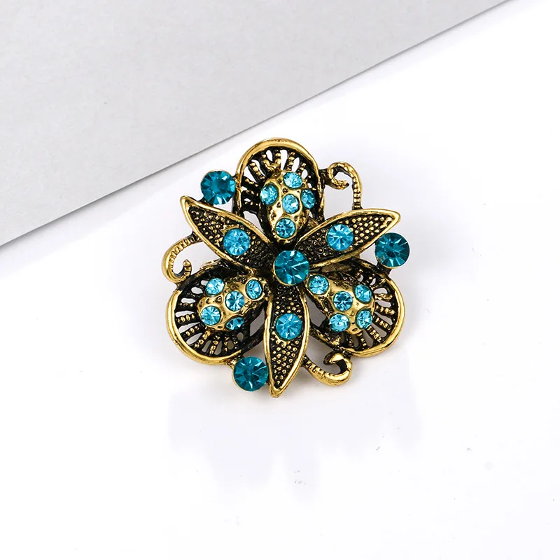 WEIMANJINGDIAN Brand Crystal Rhinestones Flower Small Brooch Collections Dress Hat Shoes Scarf Muslim Shawl Hijab Pins