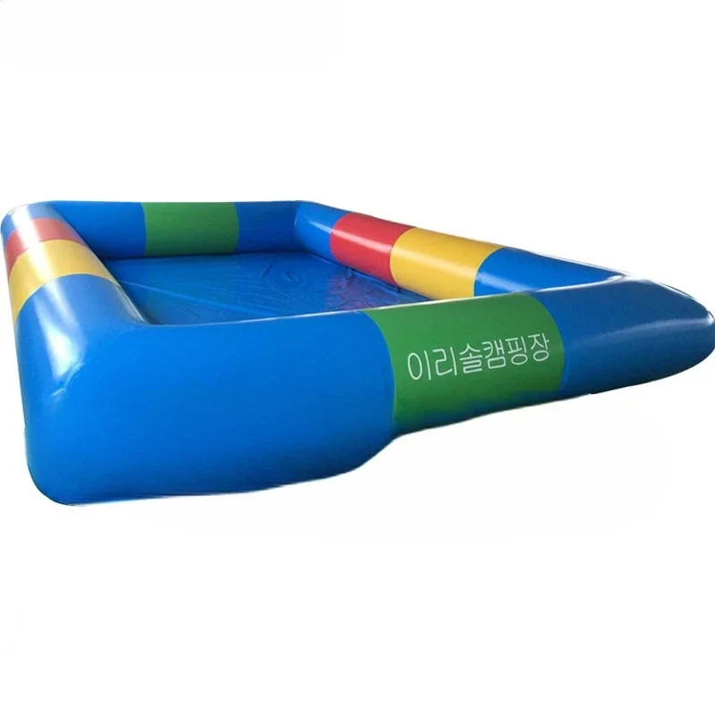 Quintal grande 8x5x0.6m piscina inflável de ar colorido para adultos ou crianças piscinas de água infláveis para slides