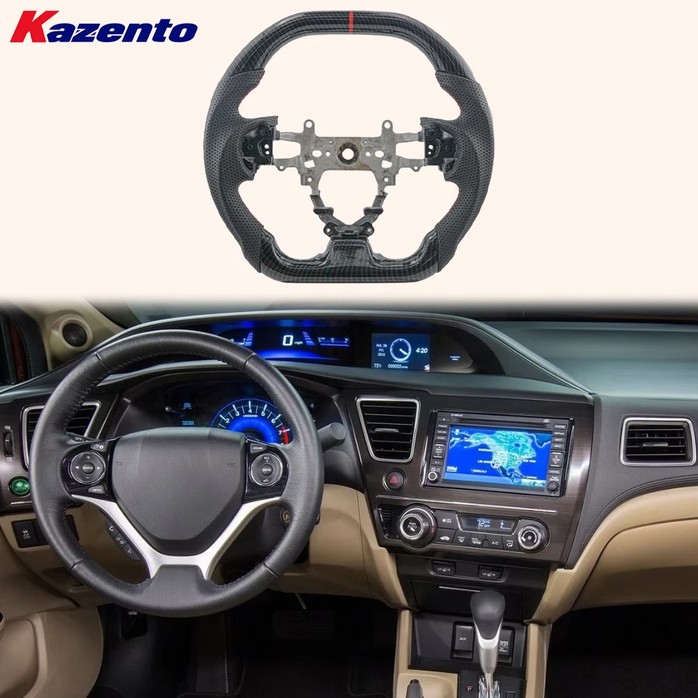 

Steering Wheel Replacement Carbon Fiber D Style For Honda Civic FB 2011-2017
