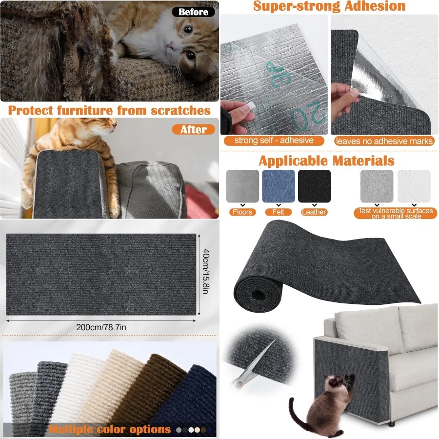 

Самоклеящиеся защитные накладки от царапин с возможностью обрезки 78,7 x 15,8 для мебели — идеальное решение для защиты кошачьих когтей в помещении с Ins DIY