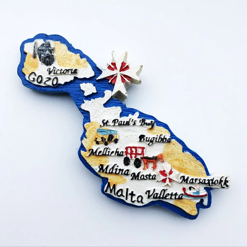 Europe Malta 3D Fridge Magnets Tourism Souvenir Refrigerator Magnets Sticker Collection Handicraft Decoration Articles