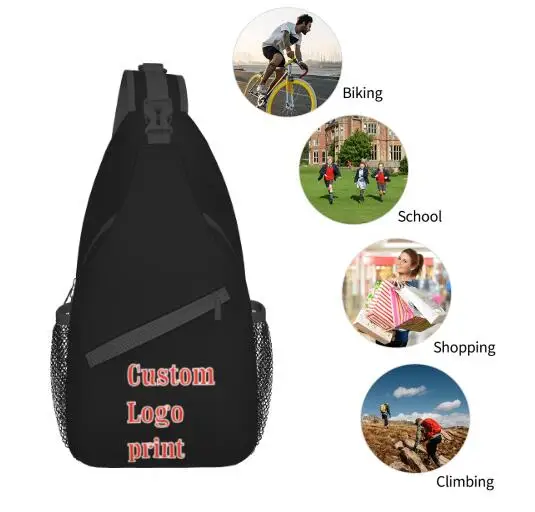 Custom Logo Sling Crossbody Chest Bag Men Shoulder Backpack for Hiking