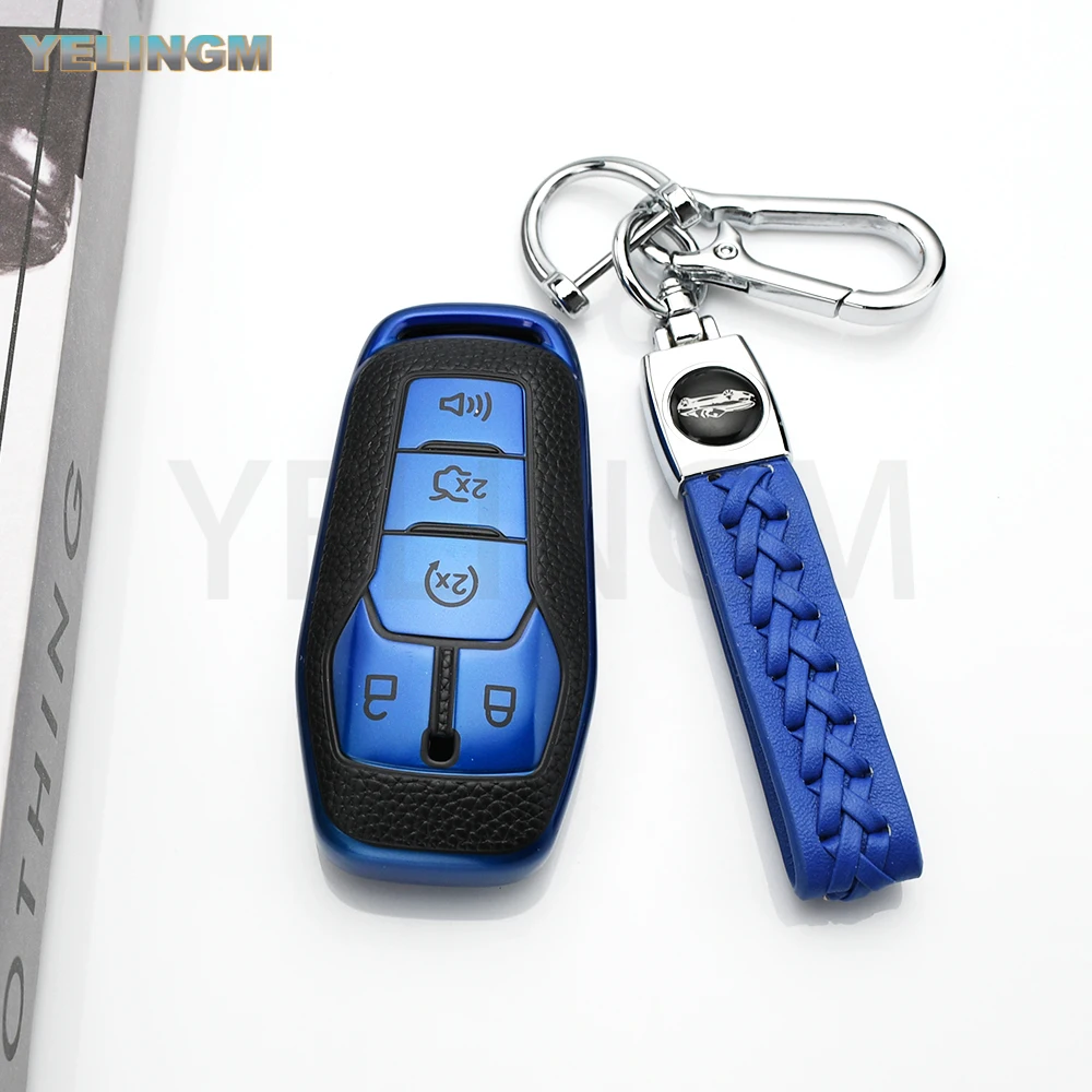 TPU-Autoschlüsselhülle für Ford Fusion Mondeo Mustang F-150 Explorer Edge 2015 2016 2017 2018 Schlüsselanhänger