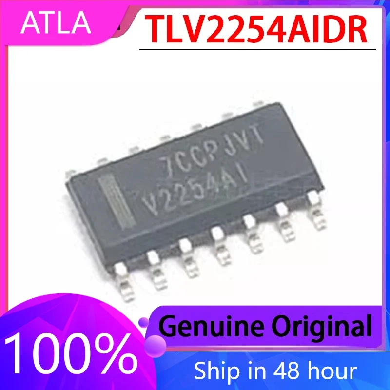 5PCS Original TLV2254AIDR Screen Printed V2254AI SMT SOP14 Low Noise Operational Amplifier IC