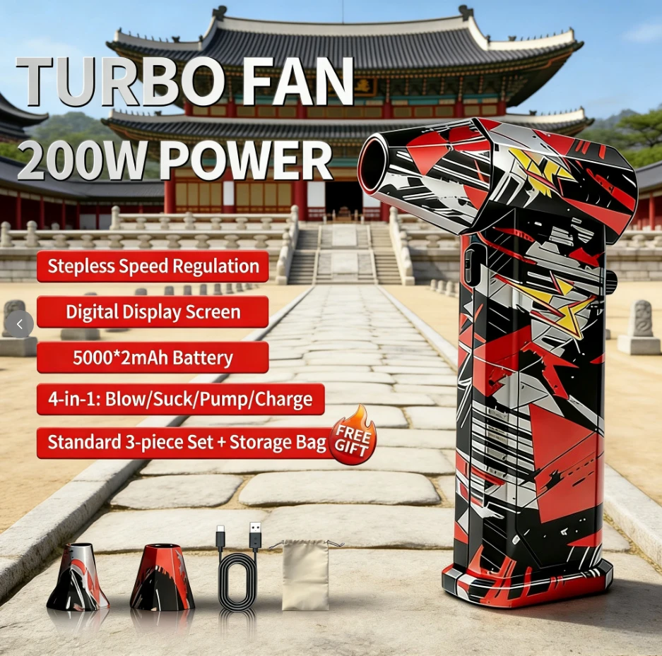 

X9 Turbo Fan Jet 300000RPM Turbo Jet Blower Бесщеточный пылесос Вентилятор для ПК/клавиатуры/дома/автомобиля Очистка воздуходувка