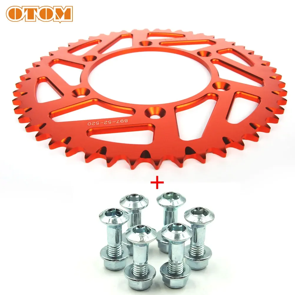 OTOM Motocross 52T Rear Sprocket-A1 The Latest Style 7075 Aluminum Chain Plate Disk Screw Set For KTM XCF EXC MXC HUSQVARNA TC