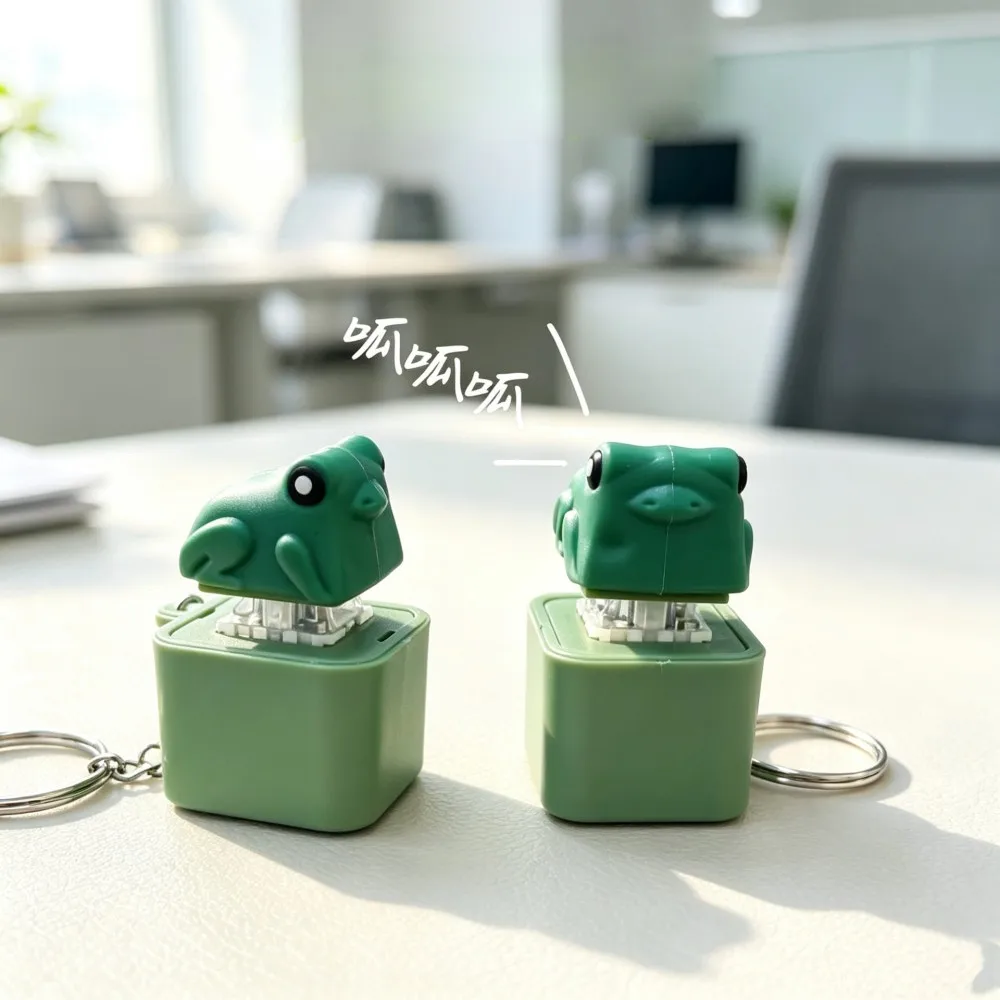 Cute Frog Keychain Ornament Creative Frog Shaped Bag Pendant Portable Decor Key Ring Novelty Desktop Decoration for Friends Gift