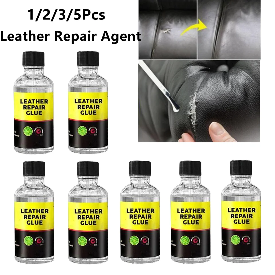 1/2/3/5Pcs Car Leather Repair Agent Auto Seat Maintenance Leather Care Liquid Rubber Leather Gel Sofa Car Leather Adhesive Fluid
