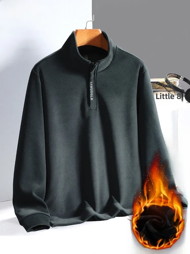 

Мужская толстовка Paul High Elastici из вельвета с вышивкой, на молнии, теплая, утолщенная, с длинными рукавами, для среднего возраста