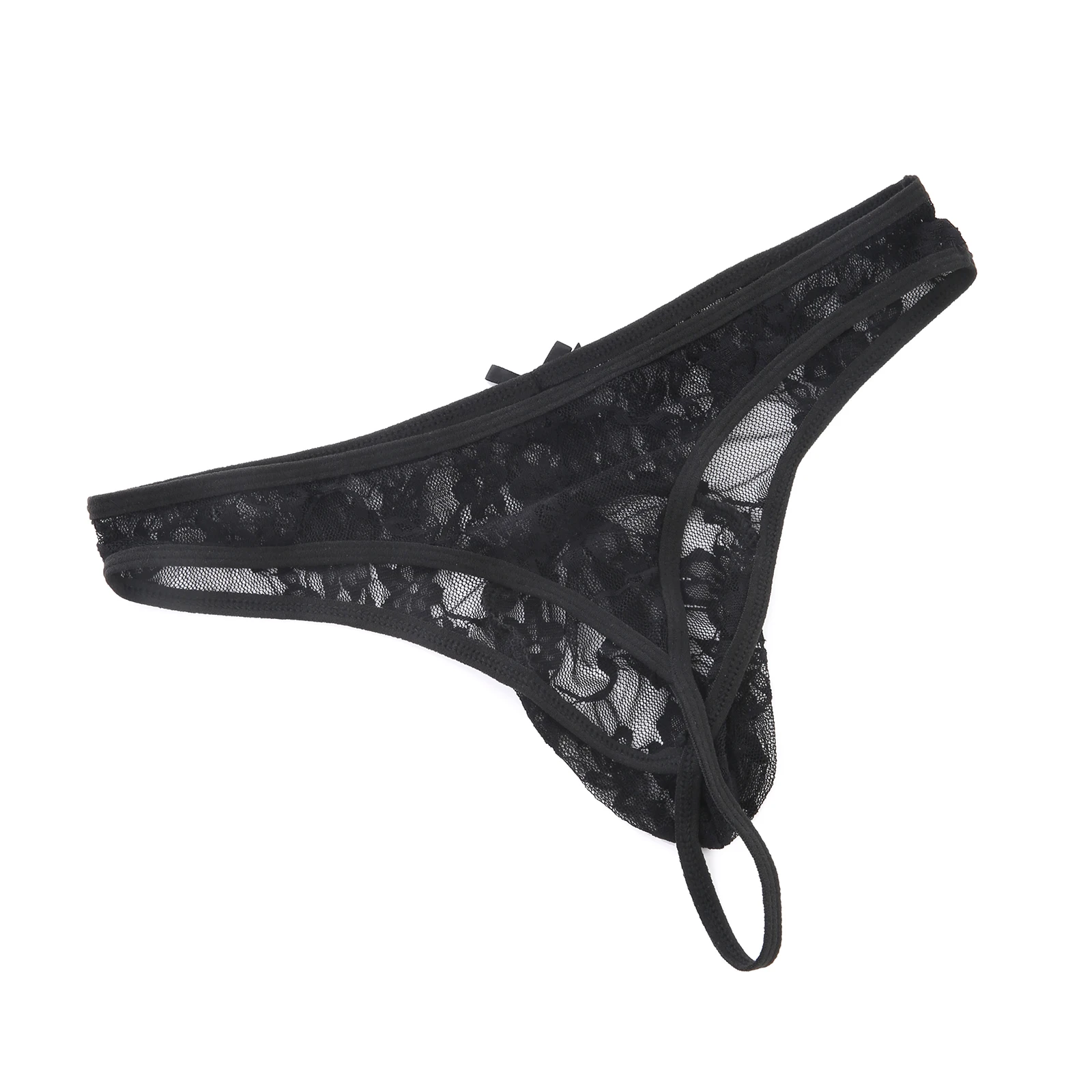 CLEVER-MENMODE 3/ kit Lace Underwear Bikini Men Thong Sexy Panties Tanga G String Penis Pouch Underpants Black Bow Tie T-back