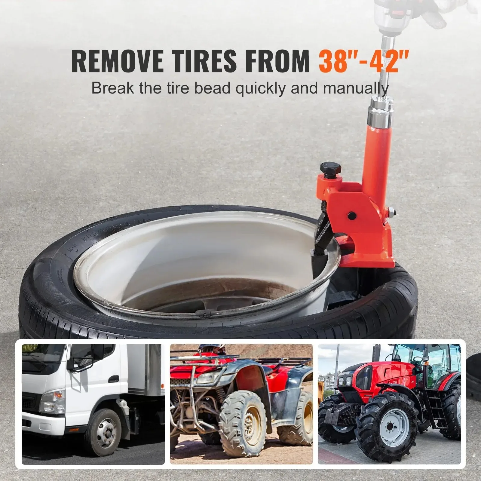 قواطع خرز الإطارات اليدوية Sihao، أداة تغيير الإطارات مقاس 96.5-106.7 مم مع وسادة مطاطية، تحمي محاور سبائك الألومنيوم #3