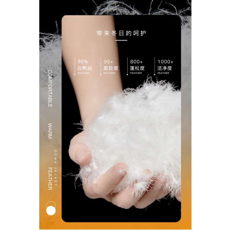 GIOIOMen's Down Jacket，Autumn and Winter White Duck Down Filling Warm Long Hooded Down Cotton Jacket Coat，Men's Clothing