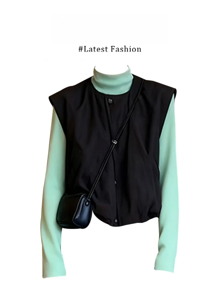Marie Green Slim Fit Knitted Base Shirt Layered Vest High Waist Slimming  Skirt Fashion Set for Young Women Chic Style