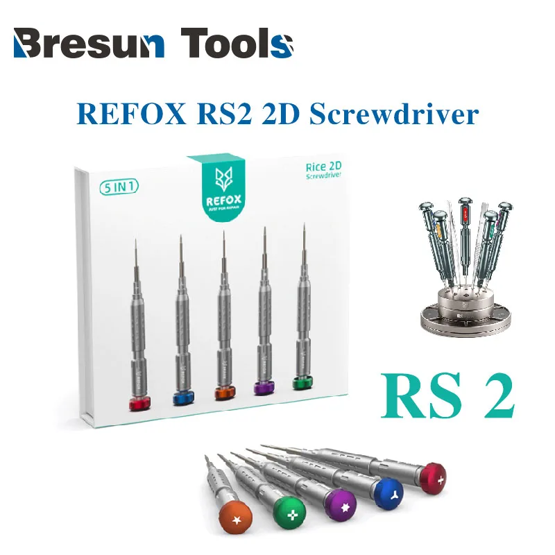 REFOX RS2 High Hardness Screwdriver Kit Convex Cross Torx T2 Y0.6 Pentalobe Phillips for Phone Watch Repair Tools