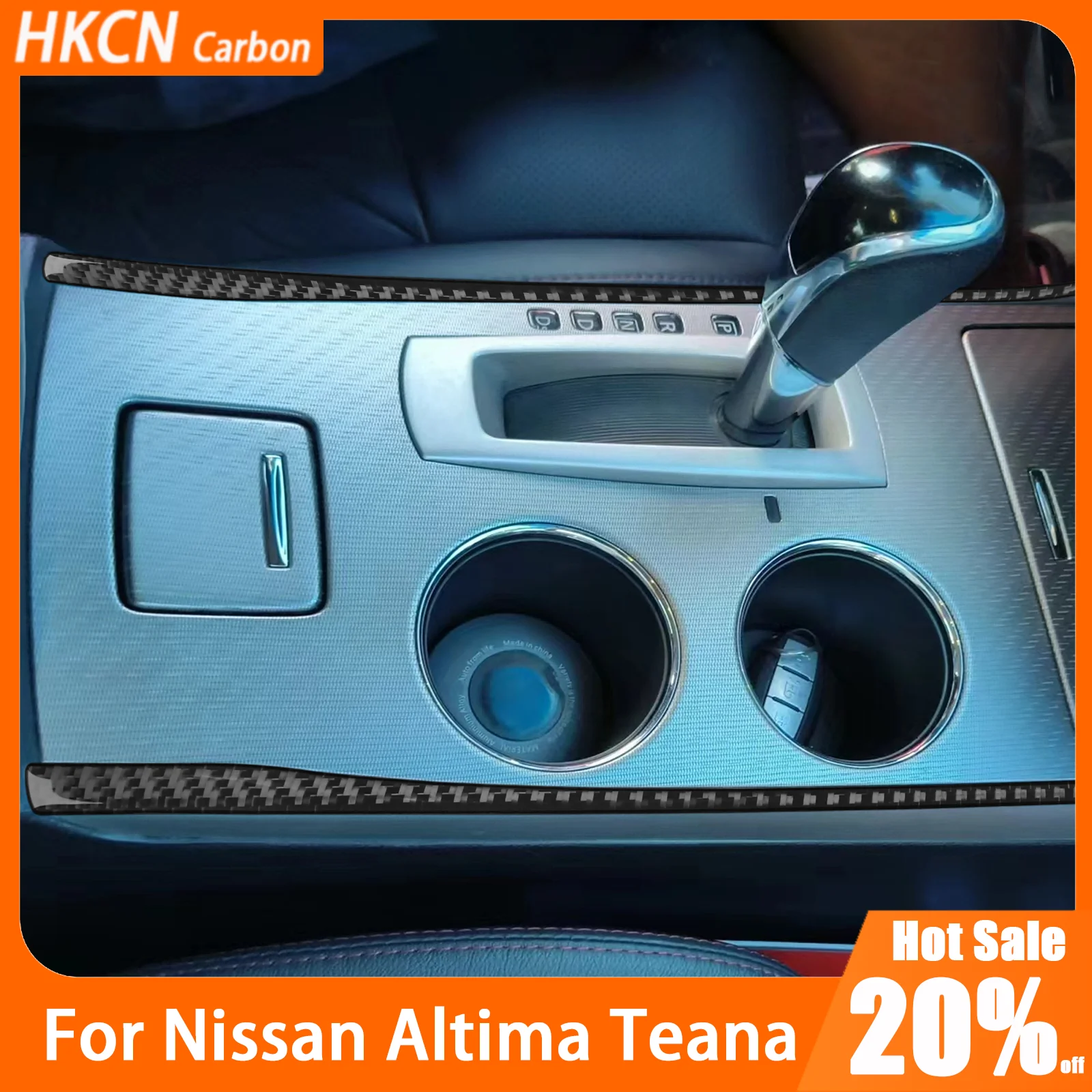 

For Nissan Altima 2013—2018 Carbon Fiber Center Console Gears Shifter Sides Strips Car Accessories Interior Cover Trim Sticker