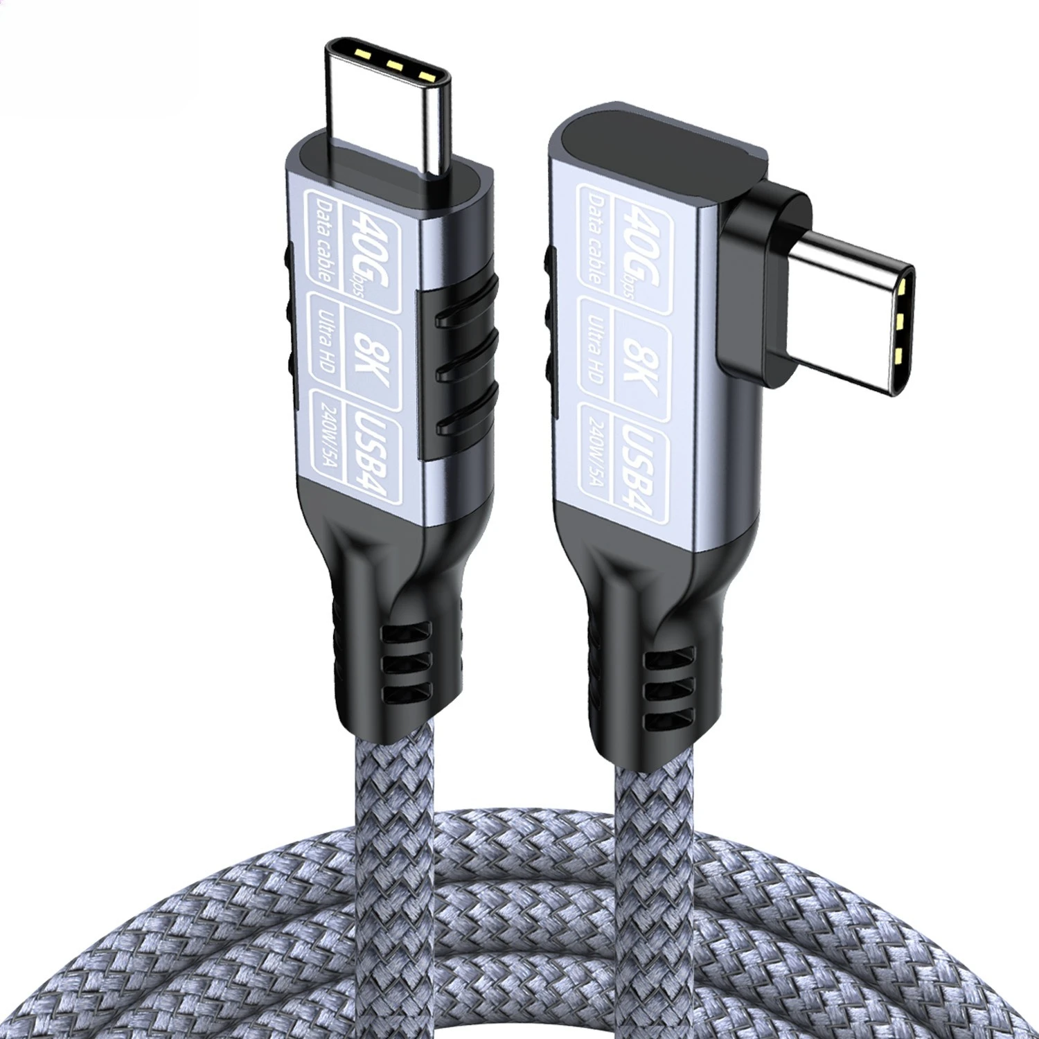 8K الكوع USB4 نوع C كابل 40Gbps 240W PD3.1 QC4.0 سامسونج Thunderbolt4 كابل شحن سريع Thunderbolt3 USB C إلى C نقل البيانات