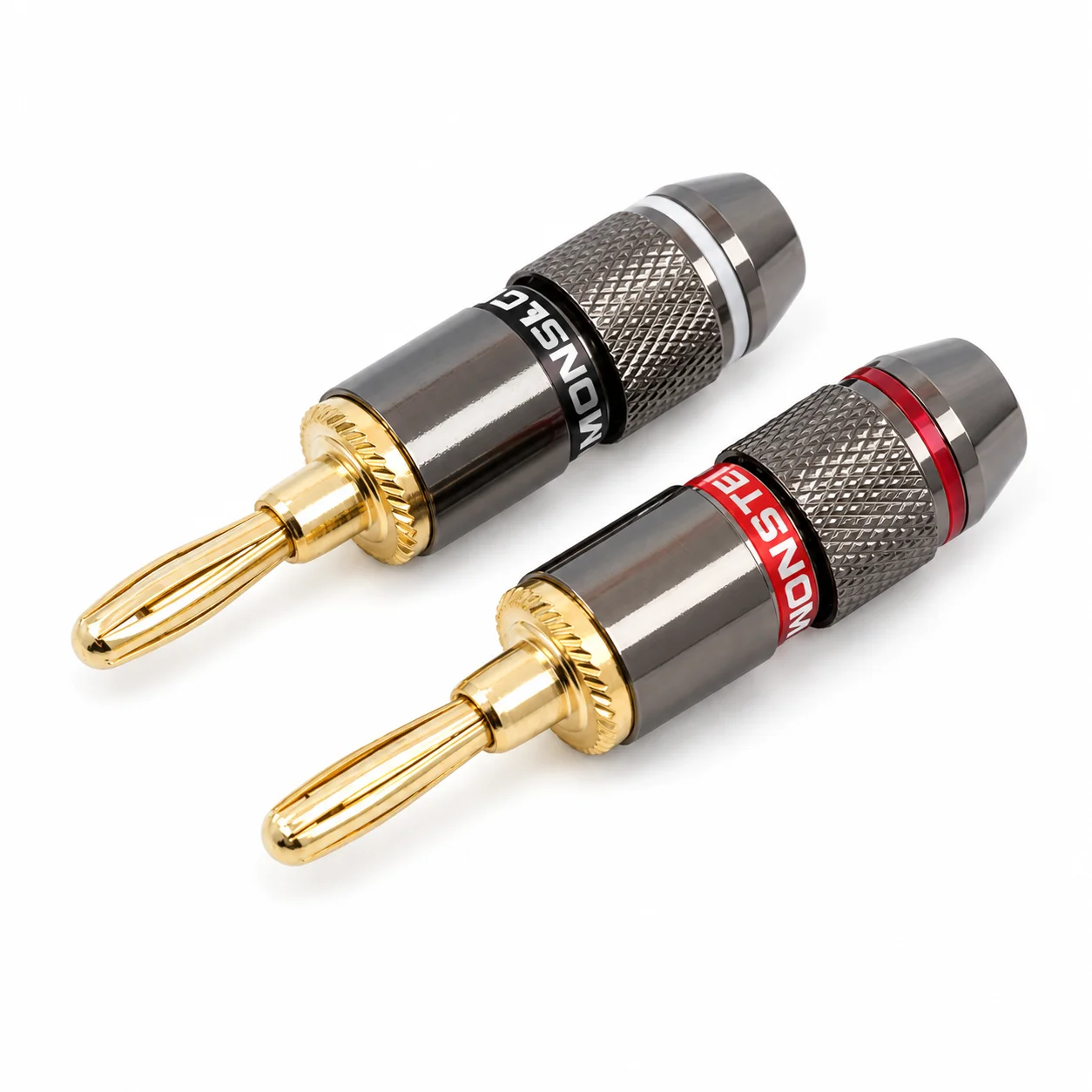 8Pcs Banana Speaker Plugs, 4 Red and 4 Black Solderless Connectors for Audio Amplifier and Loudspeaker Wire Connections
