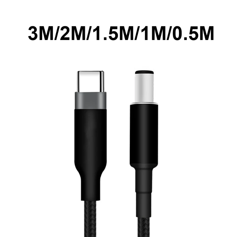 100W USB C Male to DC7.4x5.0mm Notebook Charging Cable for Laptops Woven Texture Efficient Charging Solution