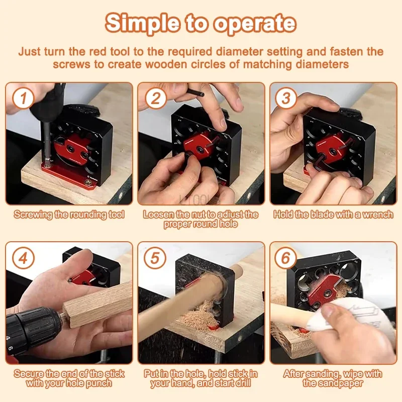 وتد صانع الرقصة عدة 8 مللي متر-20 مللي متر قابل للتعديل الحفر الكهربائية مستدير عصا خشبية/قضيب مستدير صانع قضيب مستدير أداة نجارة مساعدة
