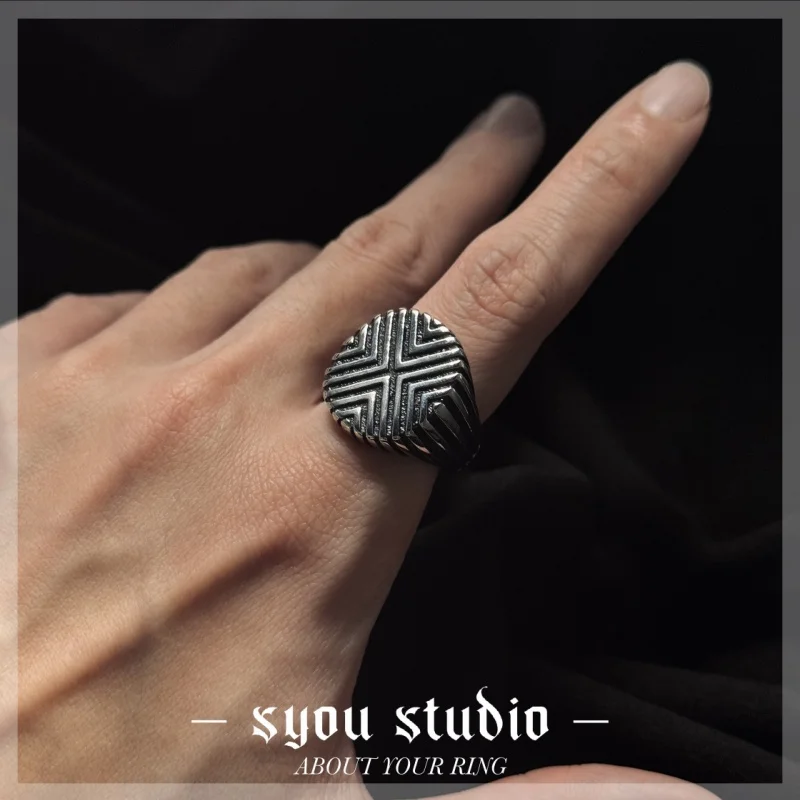 Classic Pattern Rings Viking Simple Stainless Steel Punk For Mens Vintage Gift Biker Jewelry Fashion Metal Geometric Wholesale