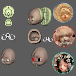 Ob11 Polymer Clay Doll Head Craniotomy Mold 8/3 Point Eye Support Eye Piece Diy Ultra Light Clay Doll Sculpture Model Accessorie
