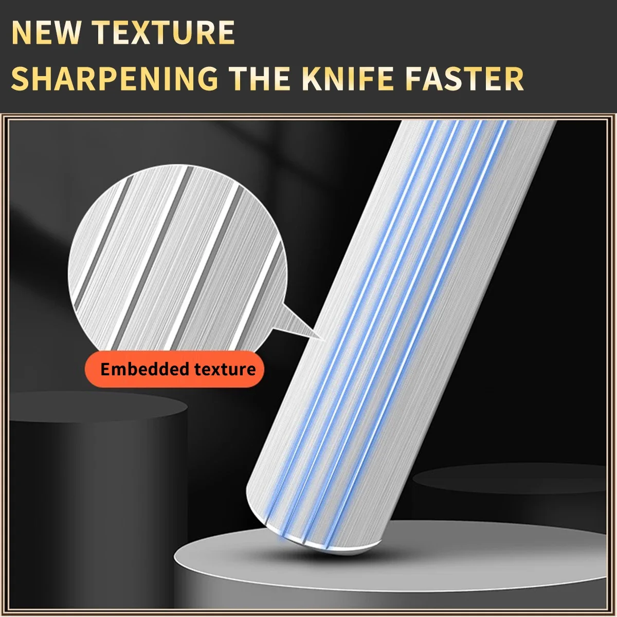Industrial Knife Sharpener | Forged Steel Honing Rod with Anti-Slip Wood Grip, Heavy-Duty for Butcher/Home Kitchen Tools