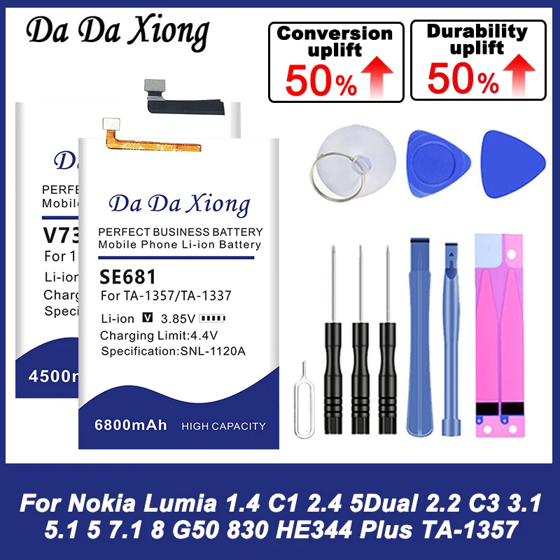 SP330 P660 HE336 HE378 HE344 BV-L4A Battery For Nokia Lumia 1.4 C1 2.4 5.1 5 7.1 8 G50 830 5Dual 2.2 C3 3.1 HE344 Plus TA-1357