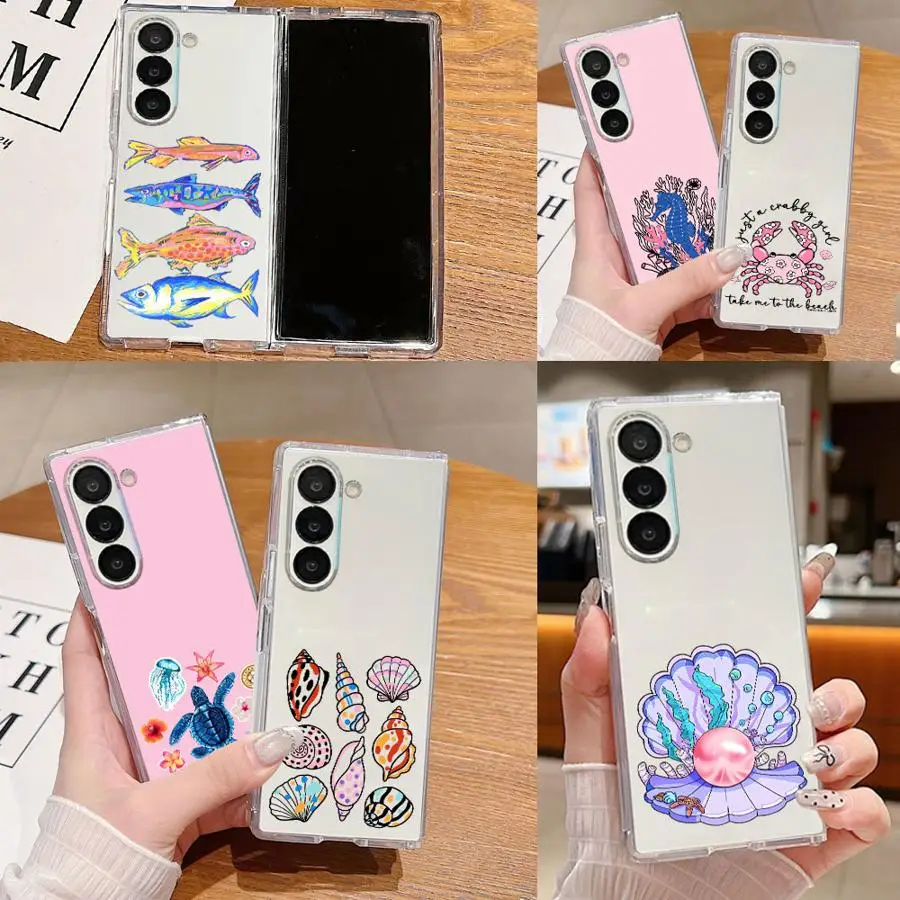 Transparent Soft Phone Cover Case for Samsung Galaxy Z Fold 8 Ultra ZFold3 ZFold6 ZFold5 Z Fold 7 6 5 4 3 ZFold7 ZFold4 Fish