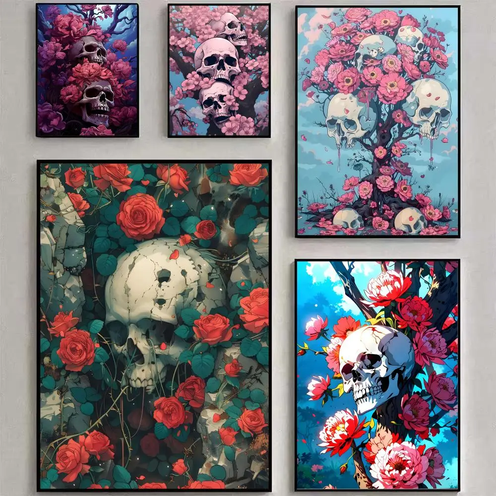 Dreamlike Skull Upright Wall Display Visual Room Enhancer PVC Art Poster Poster