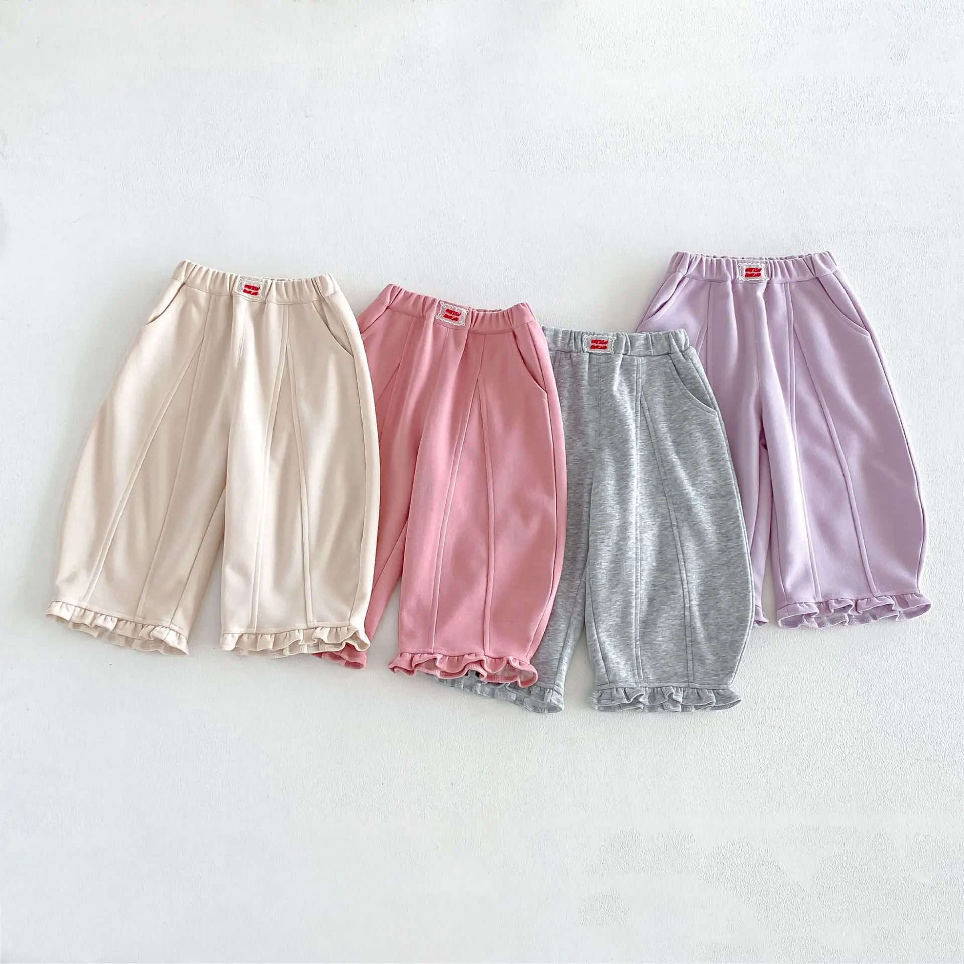 Girls Pants 2026 Spring and Autumn New Children's Clothing Korean Style Girl Baby Foreign Style Solid Color Labeled Casual Pants