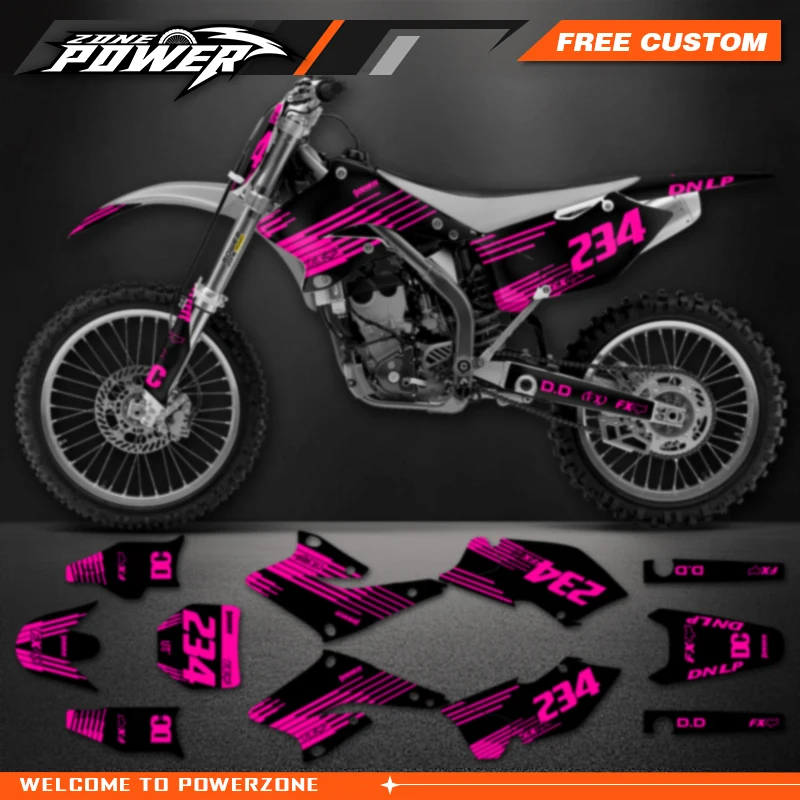 Powerzone Custom Team Motorcycle Graphics Decal Stickers Kits For SUZUKI RMZ250 RMZ 250 RM 250Z 2004 2005 2006